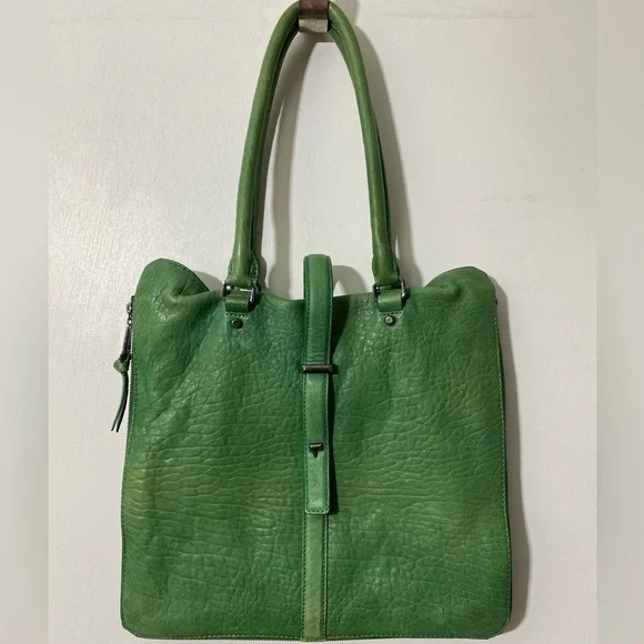 Leifsdottir green leather purse soft expandable sides and bottom   #PU - Picture 2 of 15